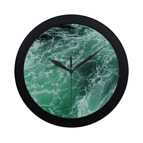 Green Ocean Wave Circular Plastic Wall clock