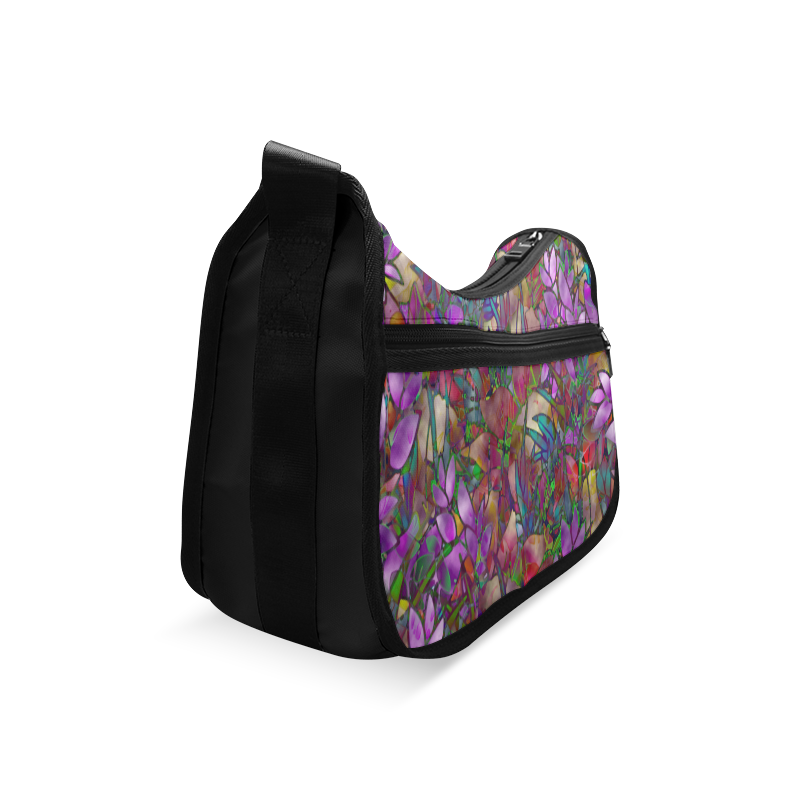 Floral Abstract Stained Glass G175 Crossbody Bags (Model 1616)