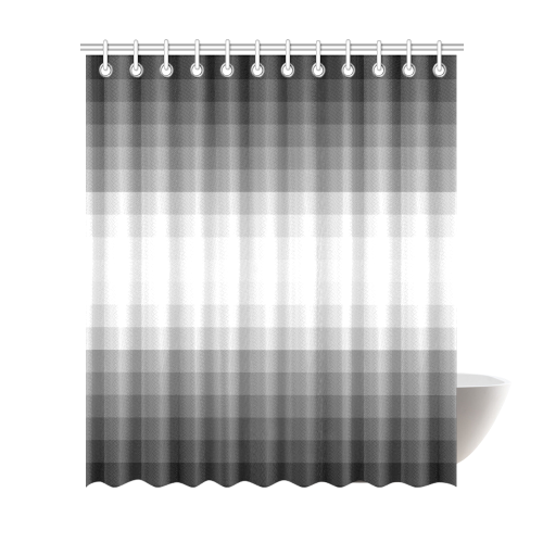 Grey, black, white multicolored stripes Shower Curtain 72"x84"