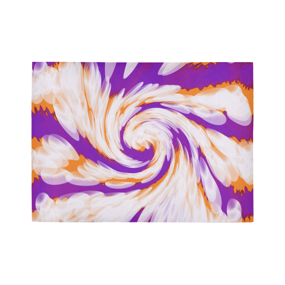 Purple Orange Tie Dye Swirl Abstract Area Rug7'x5'