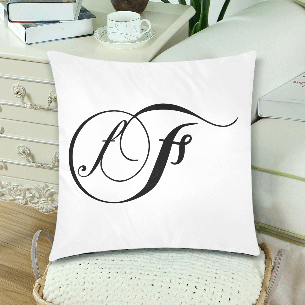 Alphabet F by Jera Nour Custom Zippered Pillow Cases 18"x 18" (Twin Sides) (Set of 2)