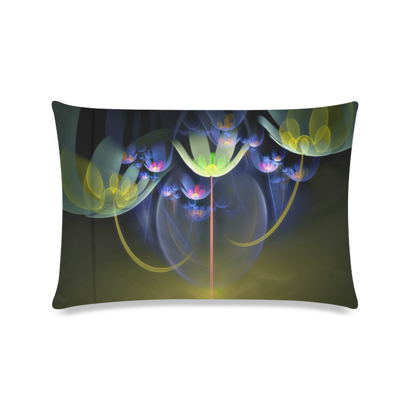 3D Color Flowers V1 Custom Zippered Pillow Case 16"x24"(Twin Sides)