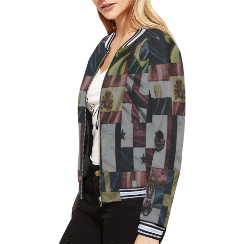 0a4k All Over Print Bomber Jacket for Women (Model H21)