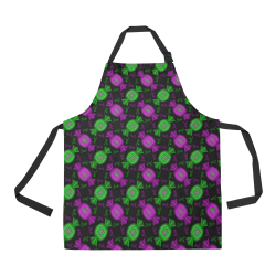 Yummy Candy Pattern - Green And Purple All Over Print Apron