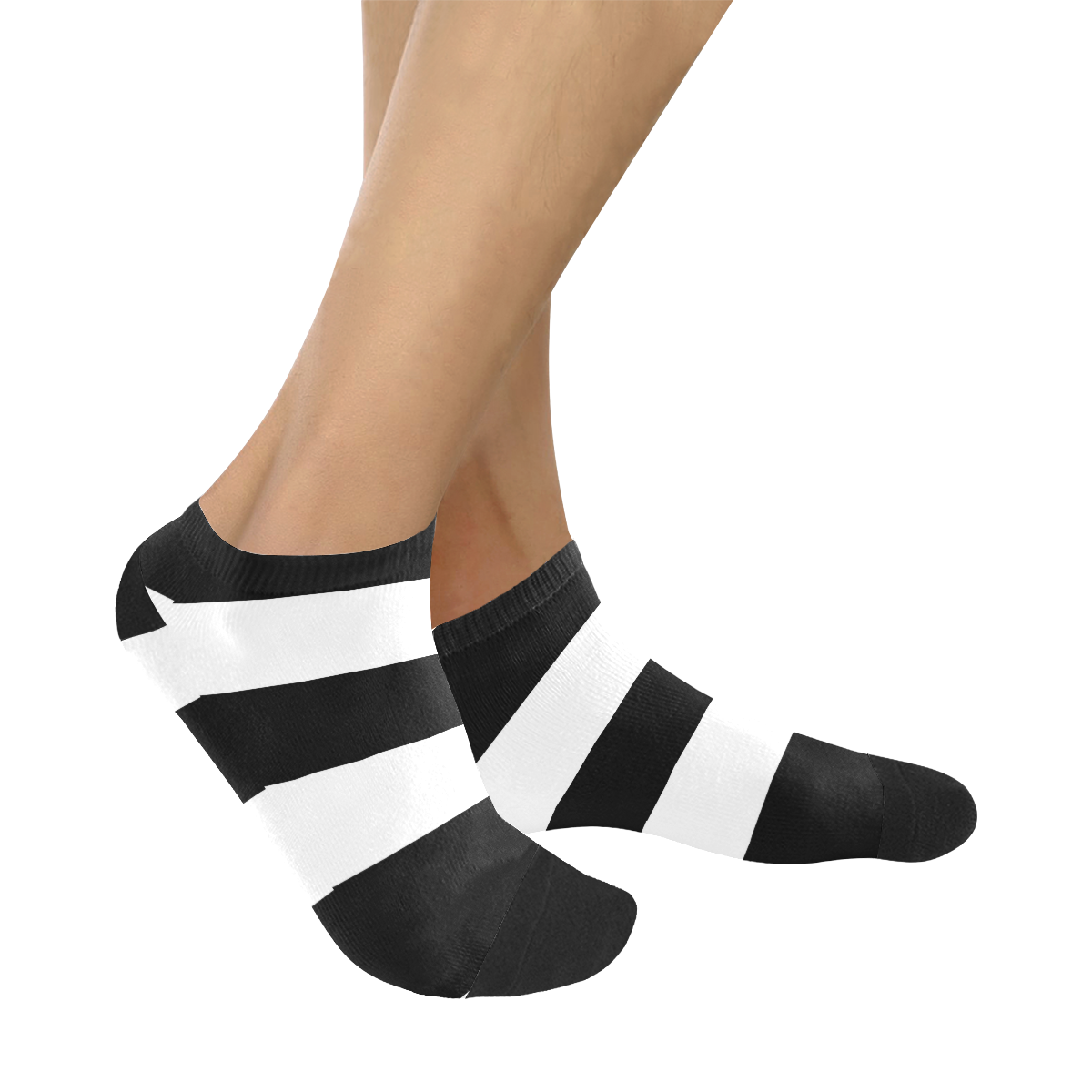 Black White Stripes Women's Ankle Socks