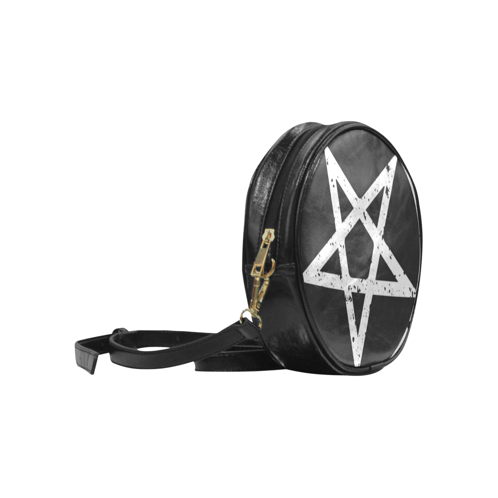 Awesome Gothic Witch Star Reverse Round Sling Bag (Model 1647)