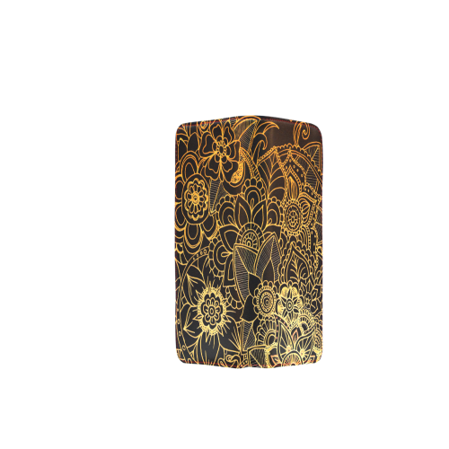 Floral Doodle Gold G523 Women's Clutch Wallet (Model 1637)