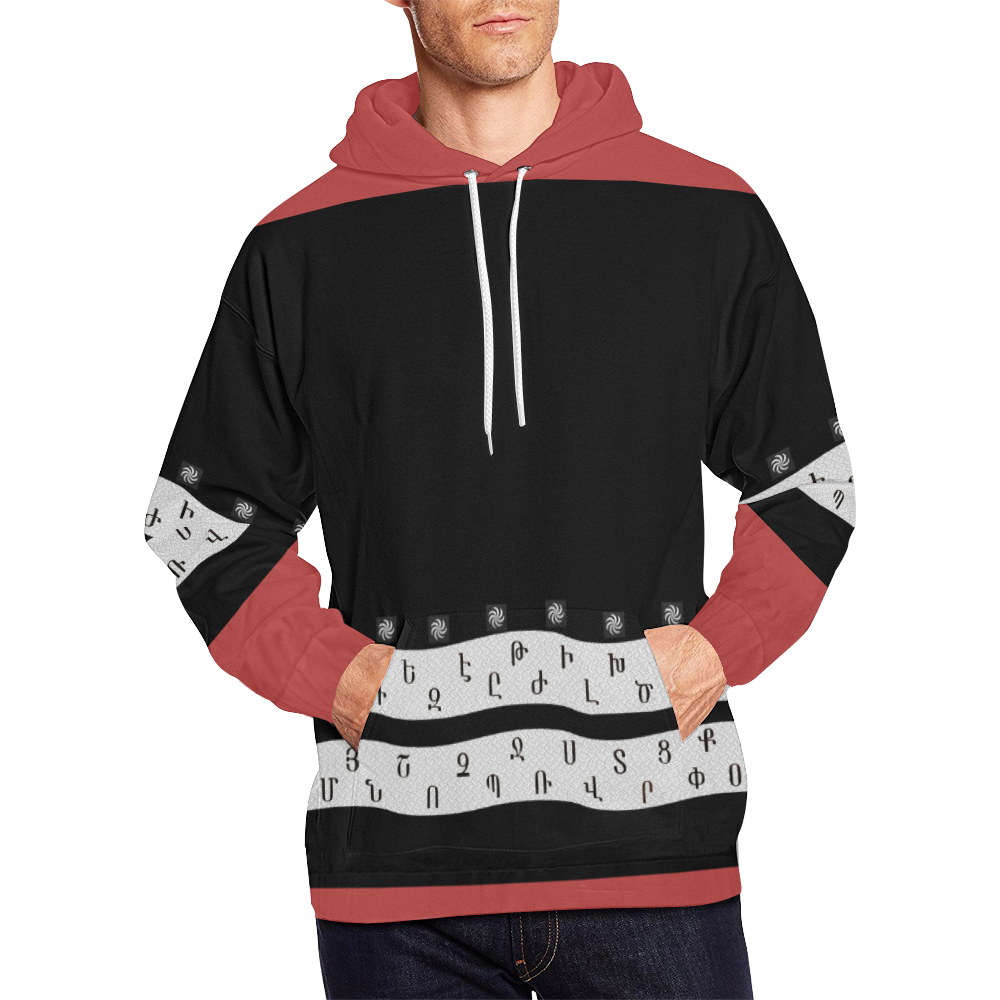 Alphabet Այբուբեն All Over Print Hoodie for Men (USA Size) (Model H13)