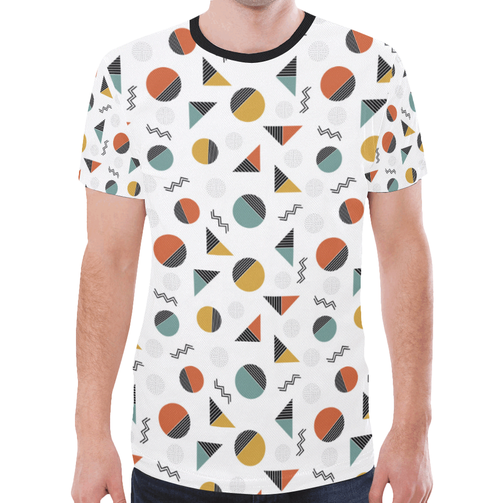 Geo Cutting Shapes New All Over Print T-shirt for Men/Large Size (Model T45)