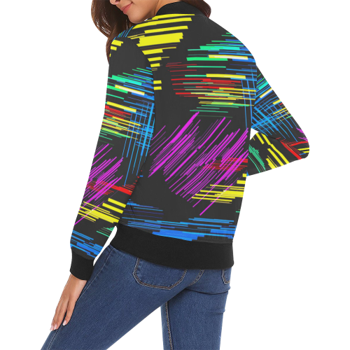 New Pattern factory 2A by JamColors All Over Print Bomber Jacket for Women (Model H19)