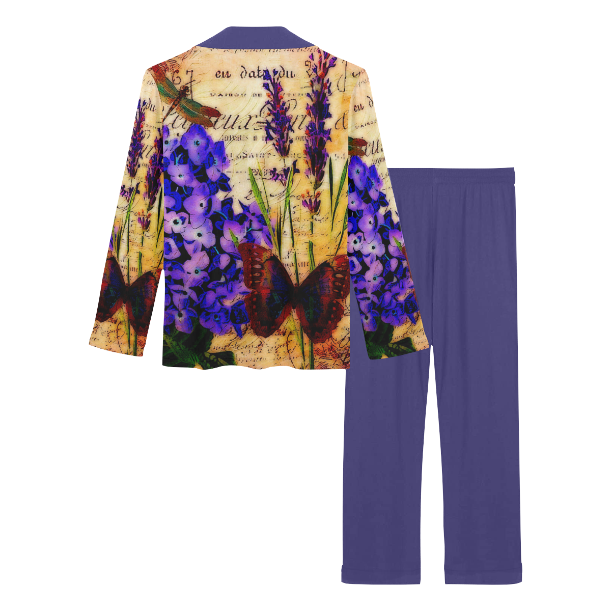 Bright botanical Women's Long Pajama Set