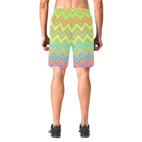Summer Chevrons Men's All Over Print Elastic Beach Shorts (Model L20)