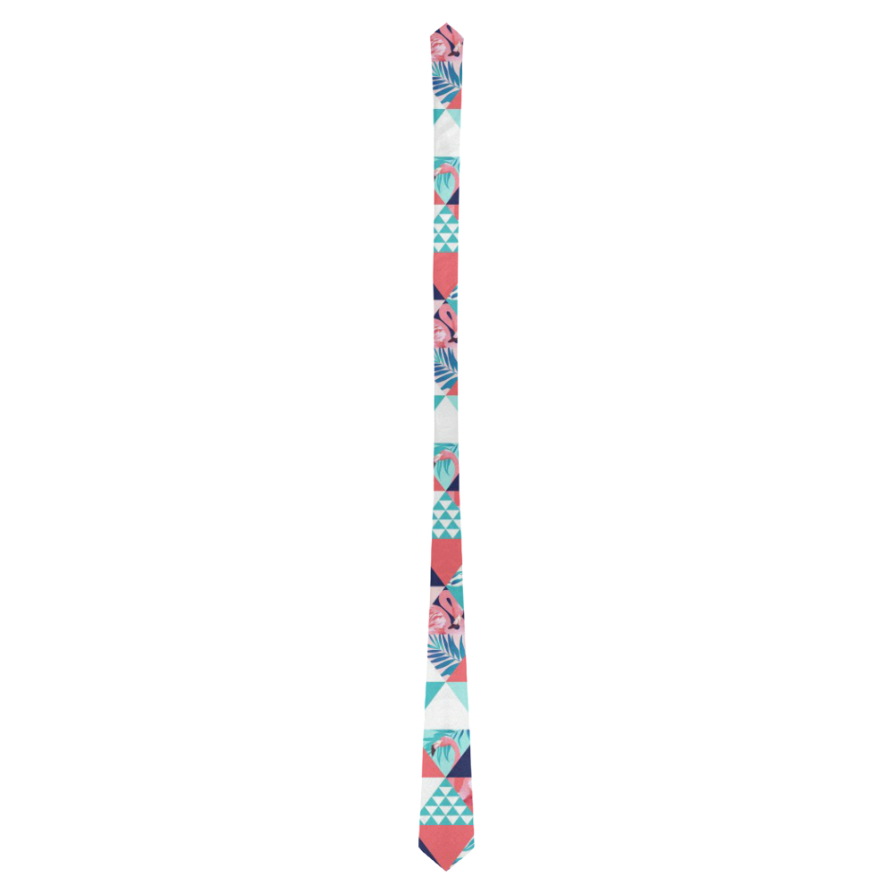 Flamingo Triangle Pattern Classic Necktie (Two Sides)