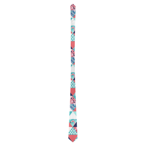 Flamingo Triangle Pattern Classic Necktie (Two Sides)