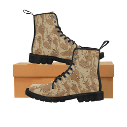 Vintage Desert Brown Camouflage Martin Boots for Men (Black) (Model 1203H)