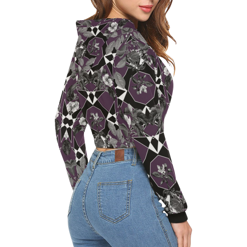 collage_ Limbo_ gloria sanchez All Over Print Crop Hoodie for Women (Model H22)