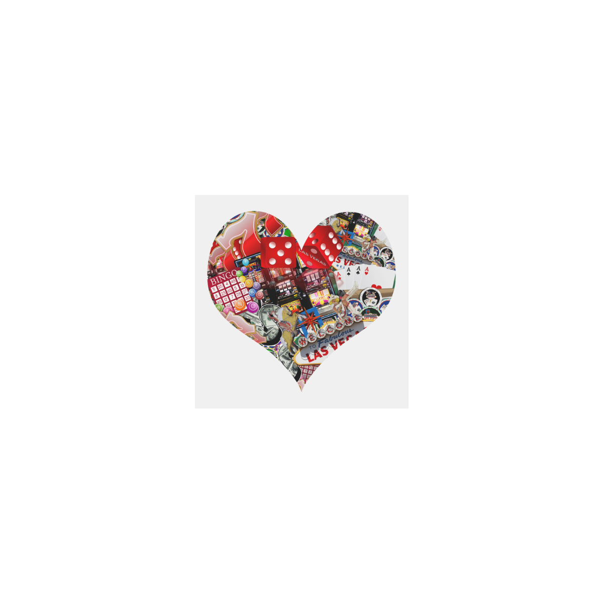 Heart Playing Card Shape - Las Vegas Icons Personalized Temporary Tattoo (15 Pieces)