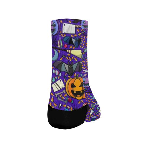 Witchy Night Halloween Pattern Crew Socks