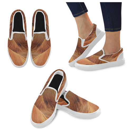 Sandstone Women's Slip-on Canvas Shoes (Model 019)