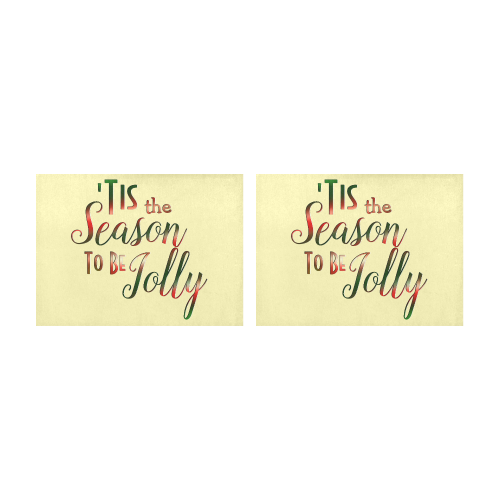 Christmas 'Tis The Season on Yellow Placemat 14’’ x 19’’ (Set of 2)