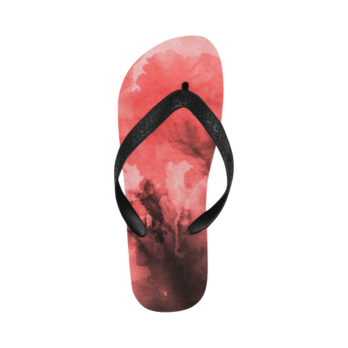 Red and Black Watercolour Flip Flops for Men/Women (Model 040)