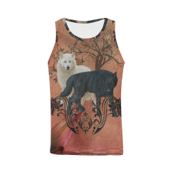 Awesome black and white wolf All Over Print Tank Top for Men (Model T43)