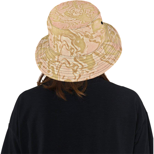 Rose Gold - light pink gold swirls abstract hat All Over Print Bucket Hat