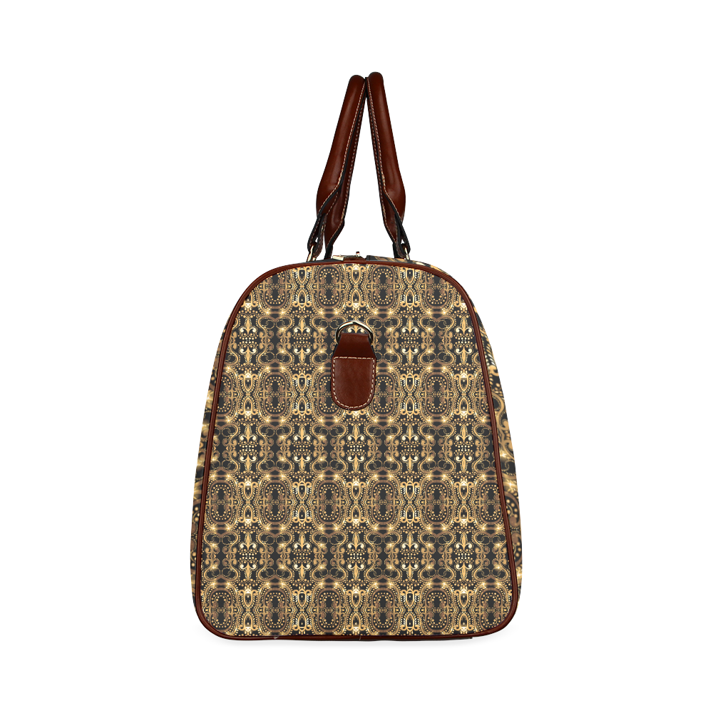 Luxurious gold pattern Waterproof Travel Bag/Small (Model 1639)
