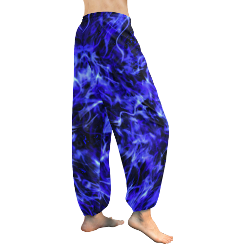 Electric blue Women's All Over Print Harem Pants (Model L18)