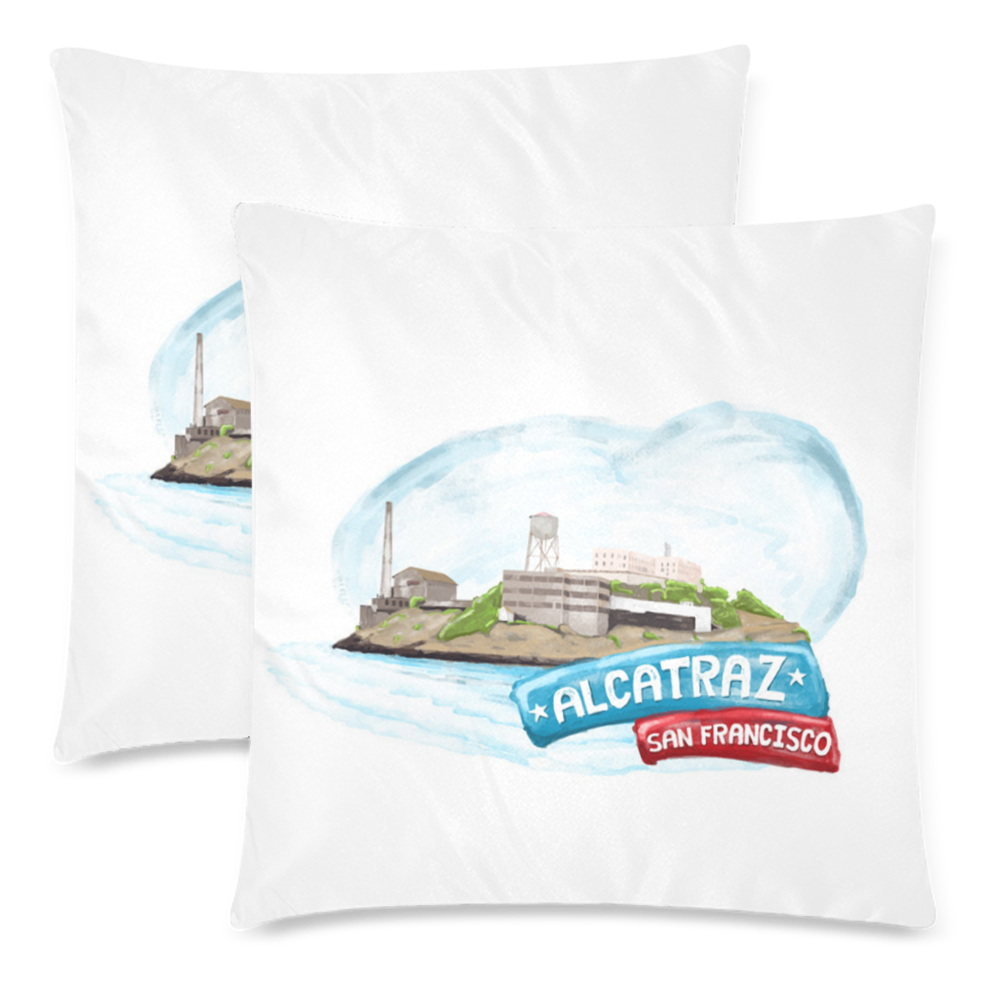 Alcatraz Prison San Francisco Custom Zippered Pillow Cases 18"x 18" (Twin Sides) (Set of 2)