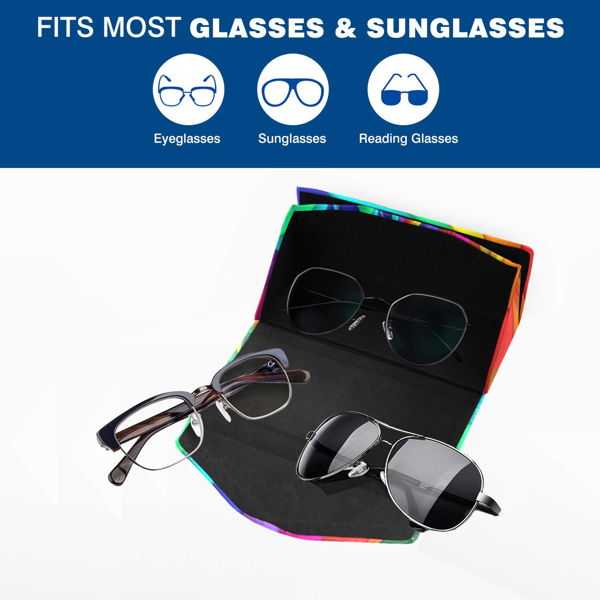 RAINBOW CANDY SWIRL Custom Foldable Glasses Case