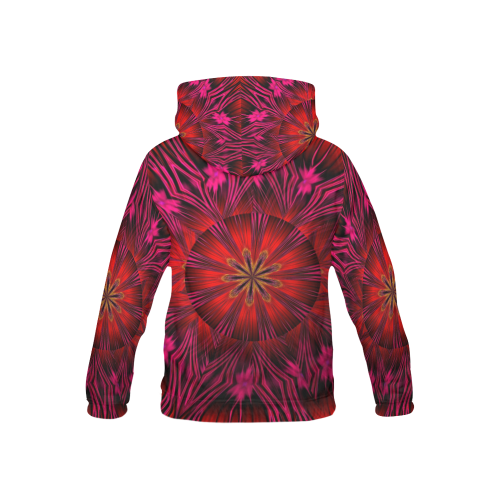 Sunset Solar Flares Fractal Mandala Abstract All Over Print Hoodie for Kid (USA Size) (Model H13)