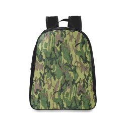 Military Camo Green Woodland Camouflage School Backpack/Large (Model 1601)