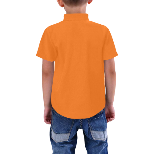 color pumpkin Boys' All Over Print Short Sleeve Shirt (Model T59)