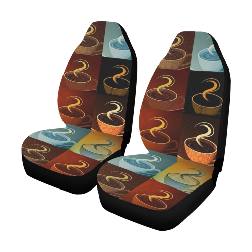 coffee cup montage Car Seat Covers (Set of 2)