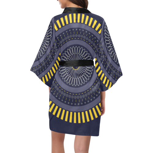 Blue Circle Mandalas Kimono Robe