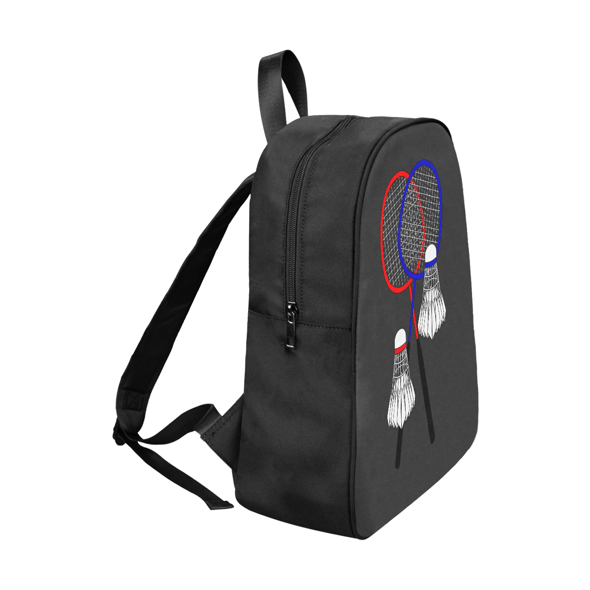 Badminton Rackets and Shuttlecocks Sports Charcoal Fabric School Backpack (Model 1682) (Large)