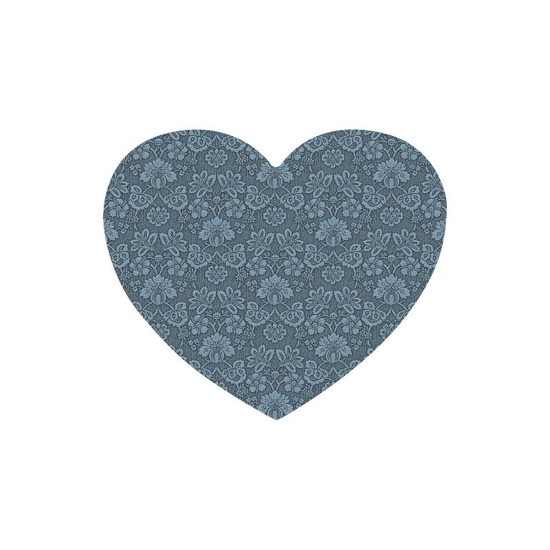damask blue Heart-shaped Mousepad