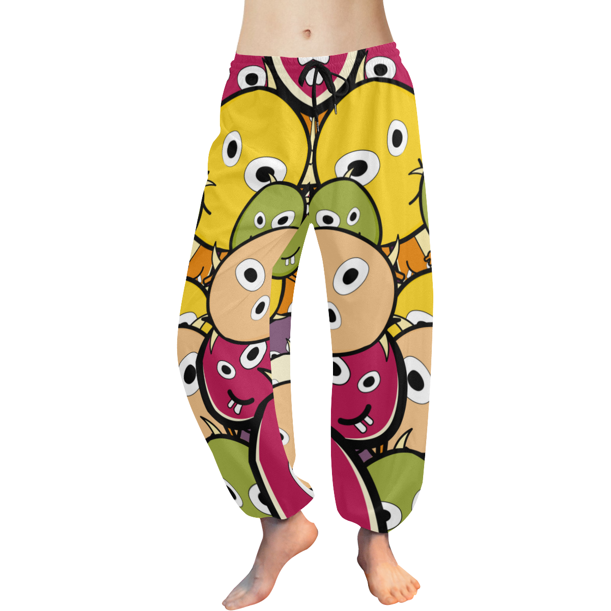 monster colorful doodle Women's All Over Print Harem Pants (Model L18)