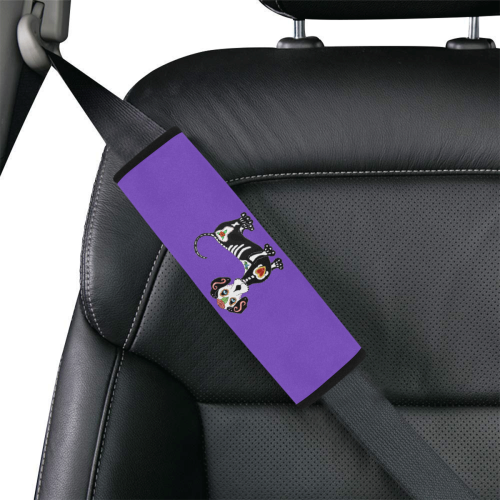 Dachshund Sugar Skull Purple Car Seat Belt Cover 7''x8.5''