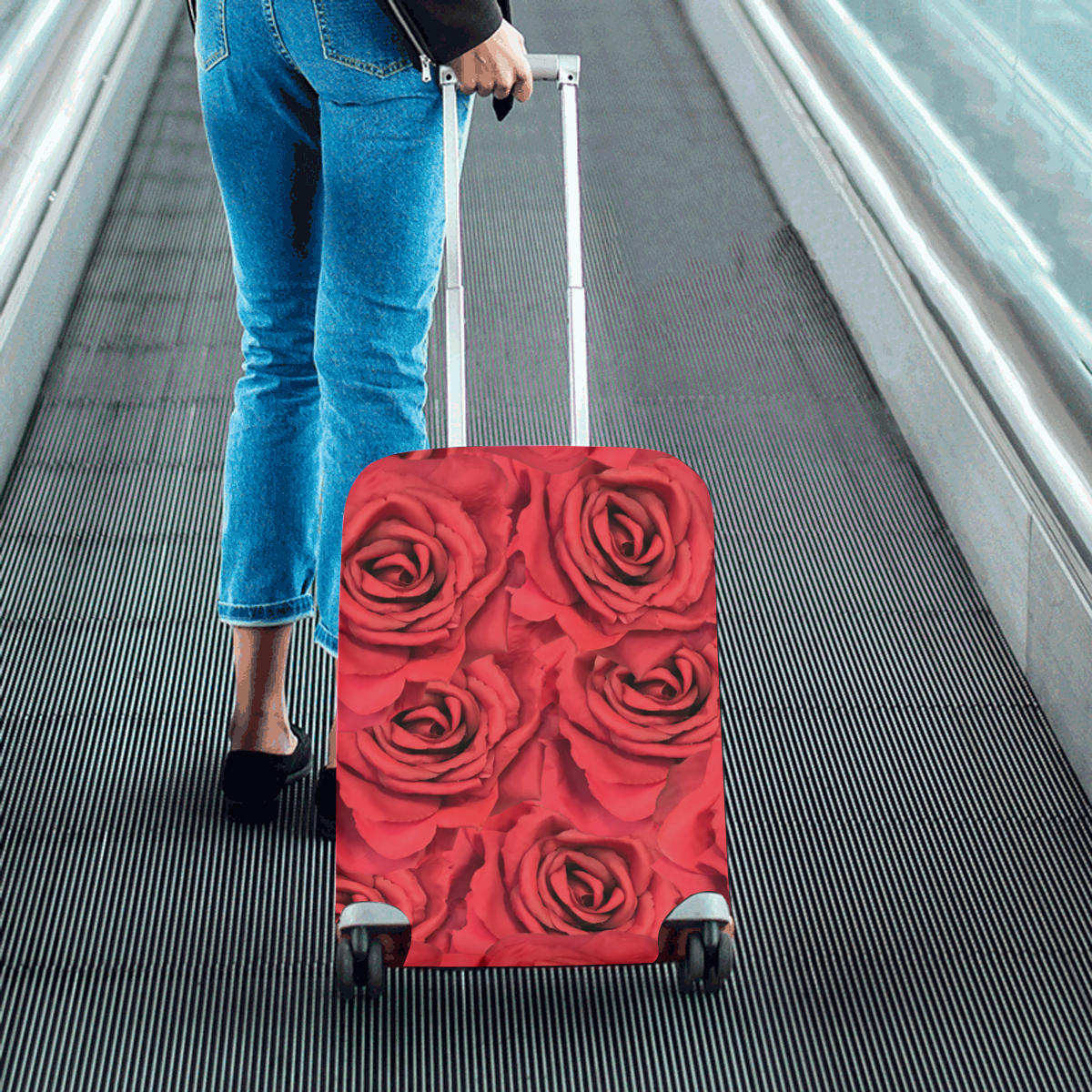 Radical Red Roses Luggage Cover/Small 18"-21"