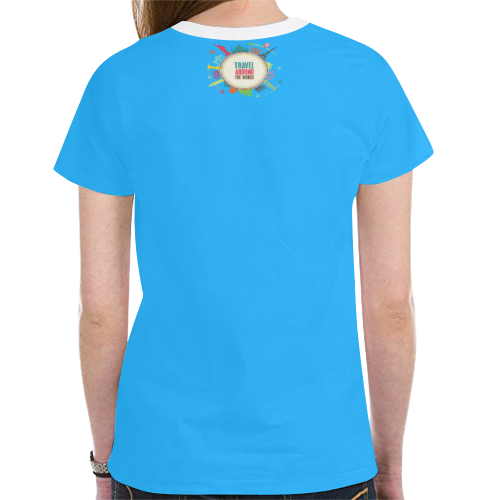 Traveling Blue New All Over Print T-shirt for Women (Model T45)