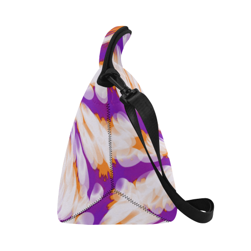 Purple Orange Tie Dye Swirl Abstract Neoprene Lunch Bag/Large (Model 1669)
