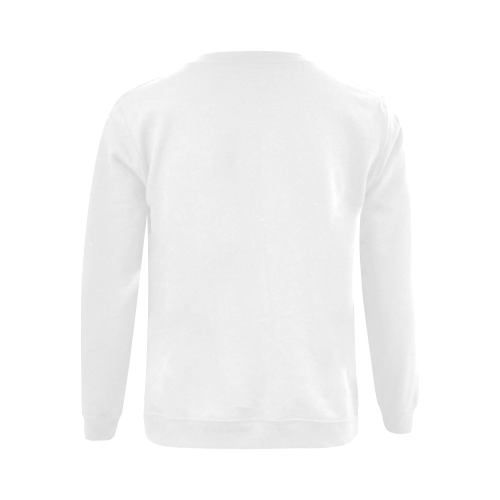 Break Dancing Blue on White Gildan Crewneck Sweatshirt(NEW) (Model H01)