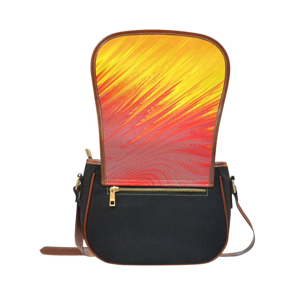 Flames Abstract Saddle Bag/Small (Model 1649)(Flap Customization)