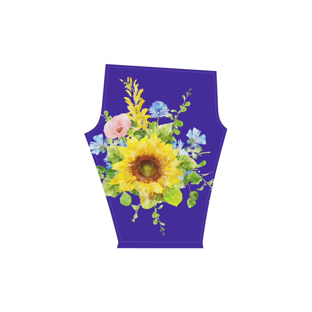 Fairlings Delight's Sunflower Bouquets 53086I1 Women's Low Rise Capri Leggings (Invisible Stitch) (Model L08)
