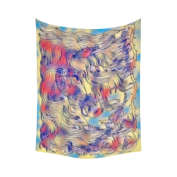 Cosmic Unicorn Splash Blacklight Rave Cotton Linen Wall Tapestry 60"x 80"