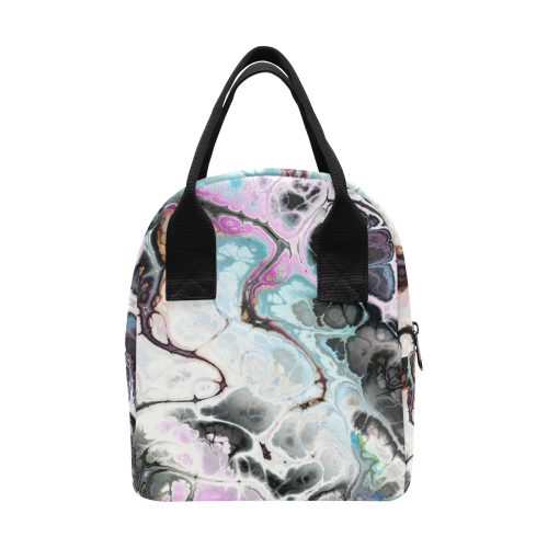 Colorful Marble Design Zipper Lunch Bag (Model 1689)