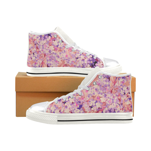 flower pattern Women's Classic High Top Canvas Shoes (Model 017)