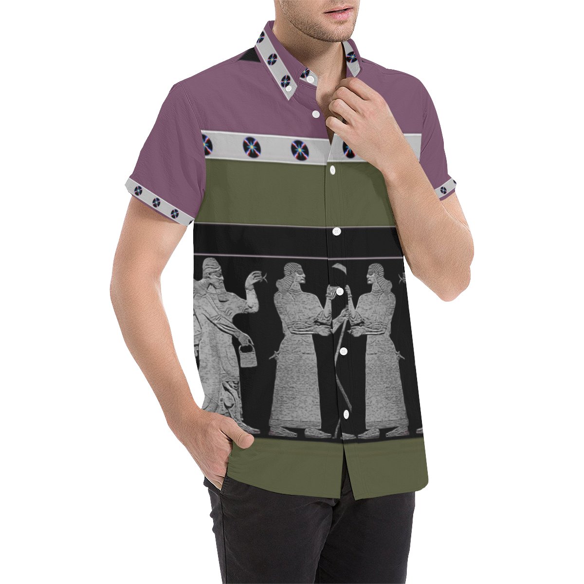 Assyrian Kings Men's All Over Print Short Sleeve Shirt (Model T53)